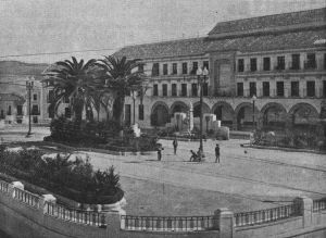 El Paseo y el cuartel de la Guardia Civil de Baena.