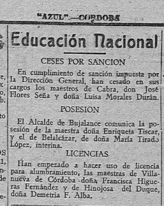 1940_DETALLE SANCION LUISA Y JOSE_Azul órgano de la Falange Española de las J.O.N.S. Año V Número 1043 - 1940 abril 19